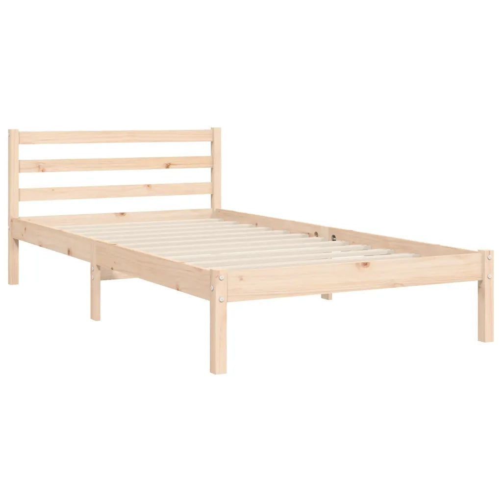 Letto singolo | Letto per adulti | Giroletto con Testiera 100x200 cm in Legno Massello