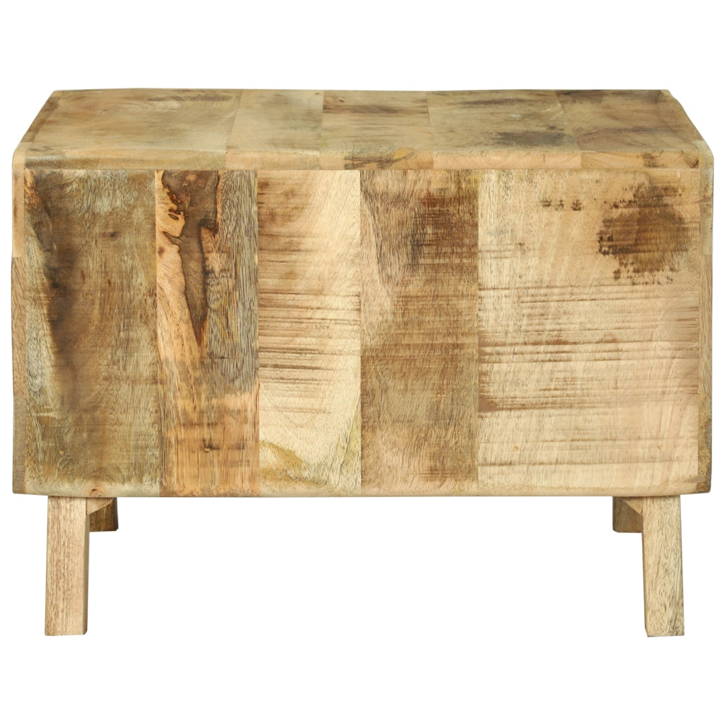 Tavolino da CaffÃ¨ 50x50x35 cm in Legno Massello di Mango Grezzo