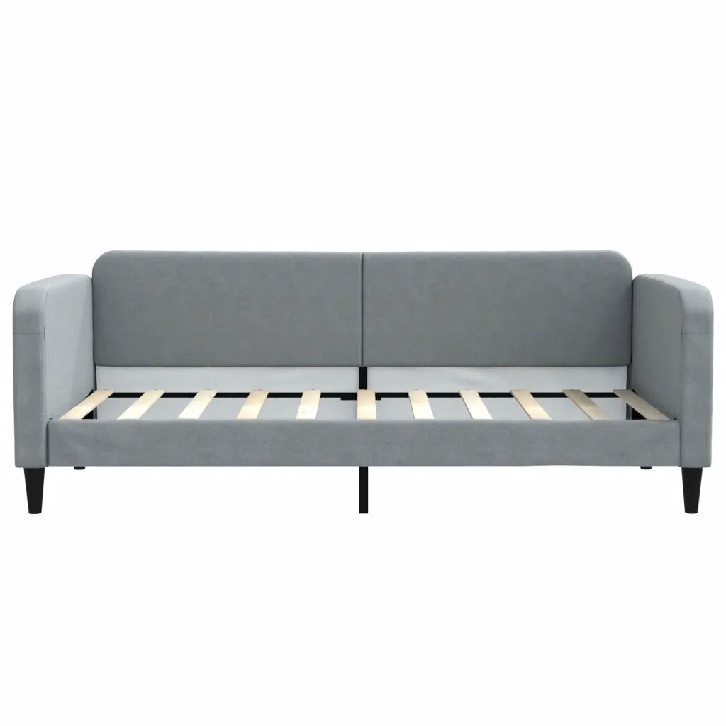 Divano Letto con Materasso Grigio Chiaro 90x190 cm in Tessuto