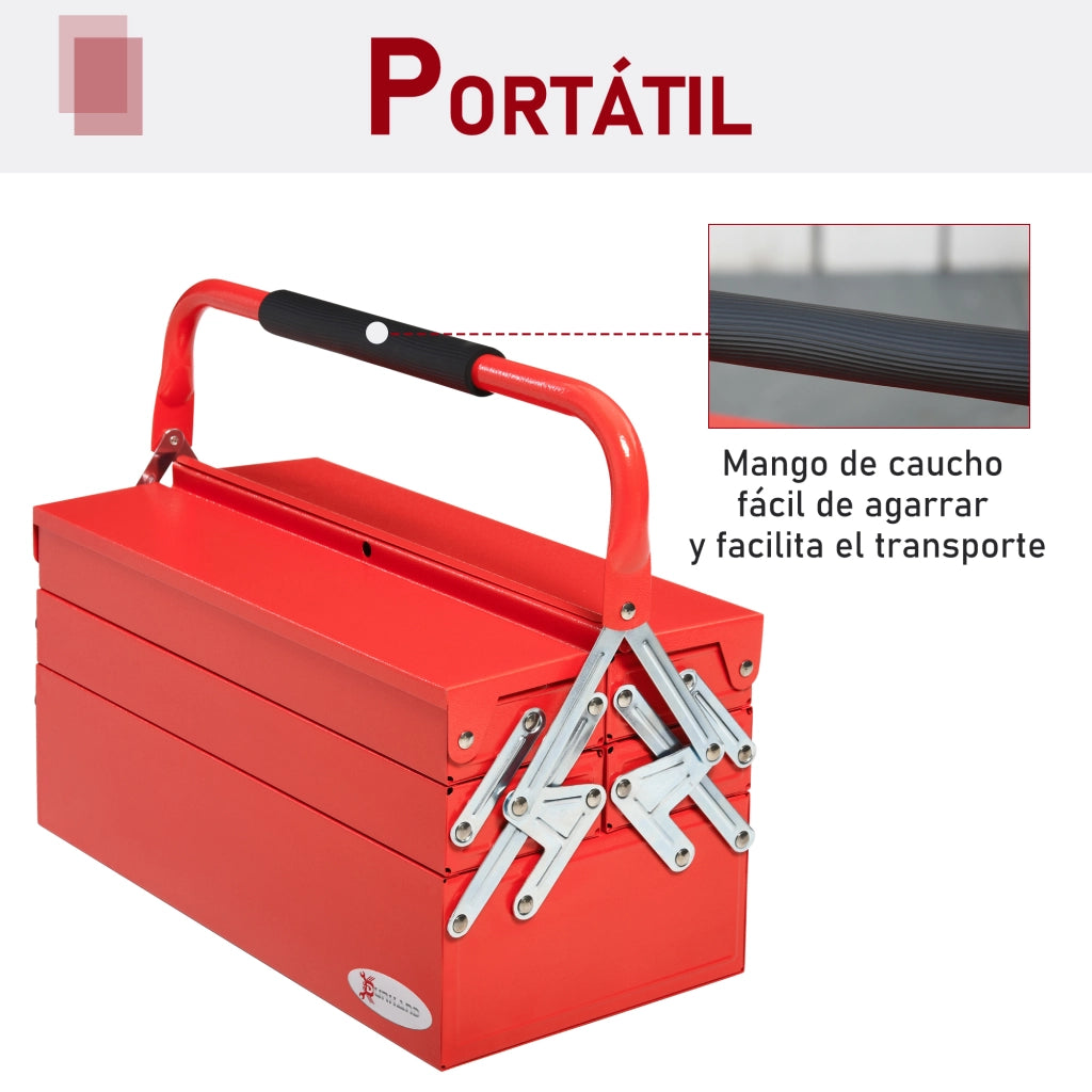 Cassa attrezzi in metallo ¨C zephmum ¨C rosso 45x20x34,5 cm