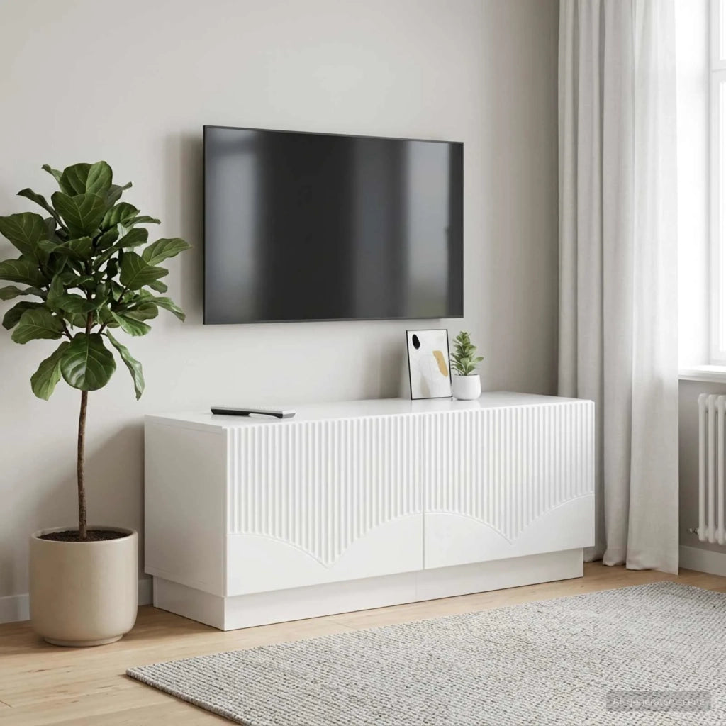 Mobile TV Bianco Lucido Legno ingegnerizzato 897339