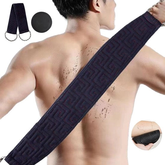Rugwasriem e Scrubber Ronde per L'Epilazione Corporale, con Maniglie, Setto a Doppia Faccia Exfoliante per la Doccia, 95cm