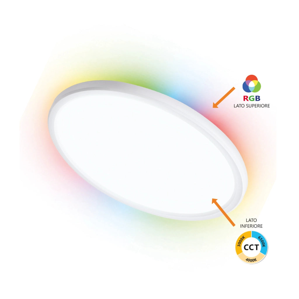 Alcapower Plafoniera LED Wi-Fi CCT RGB 18W 1600lm Smart Home Tuya IP54 300mm: la soluzione d'illuminazione versatile e moderna per ogni interno