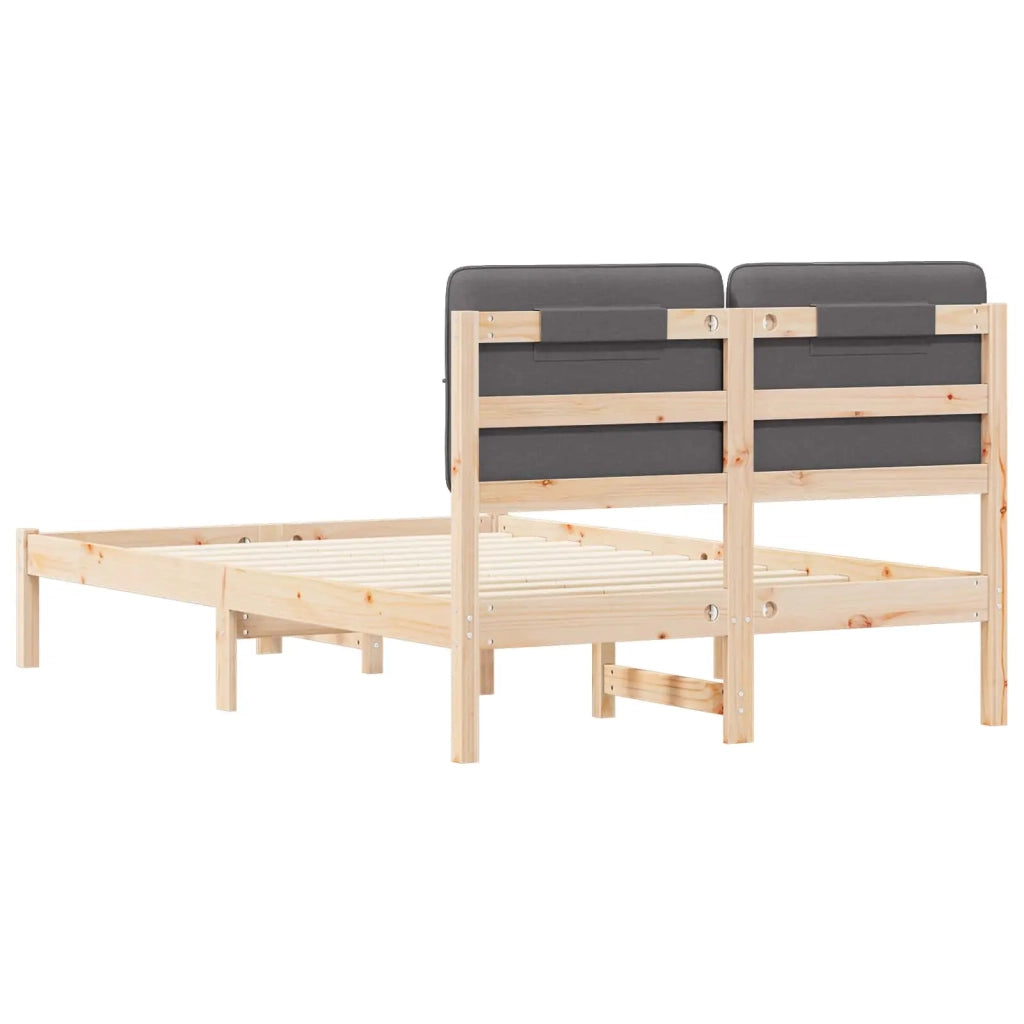 Letto con Testiera Rivestita Grigio scuro 120 x 200 cm 877980