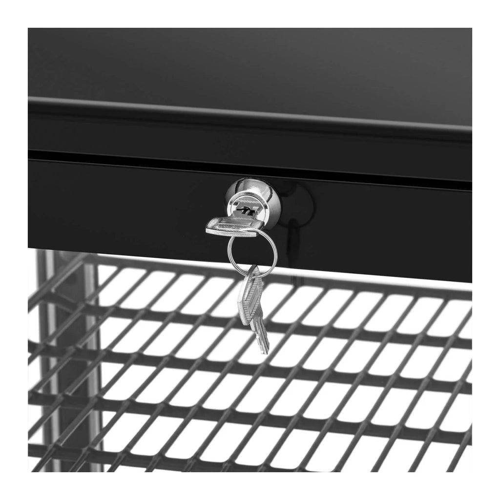 Vetrina refrigerata da 78 litri 4 ripiani con serratura vetro temperato nero plastica 14_0005390