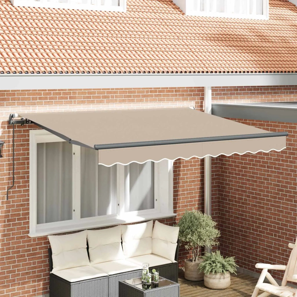 Tenda da Sole | Tenda Retrattile Beige 350 x 200 cm Tessuto