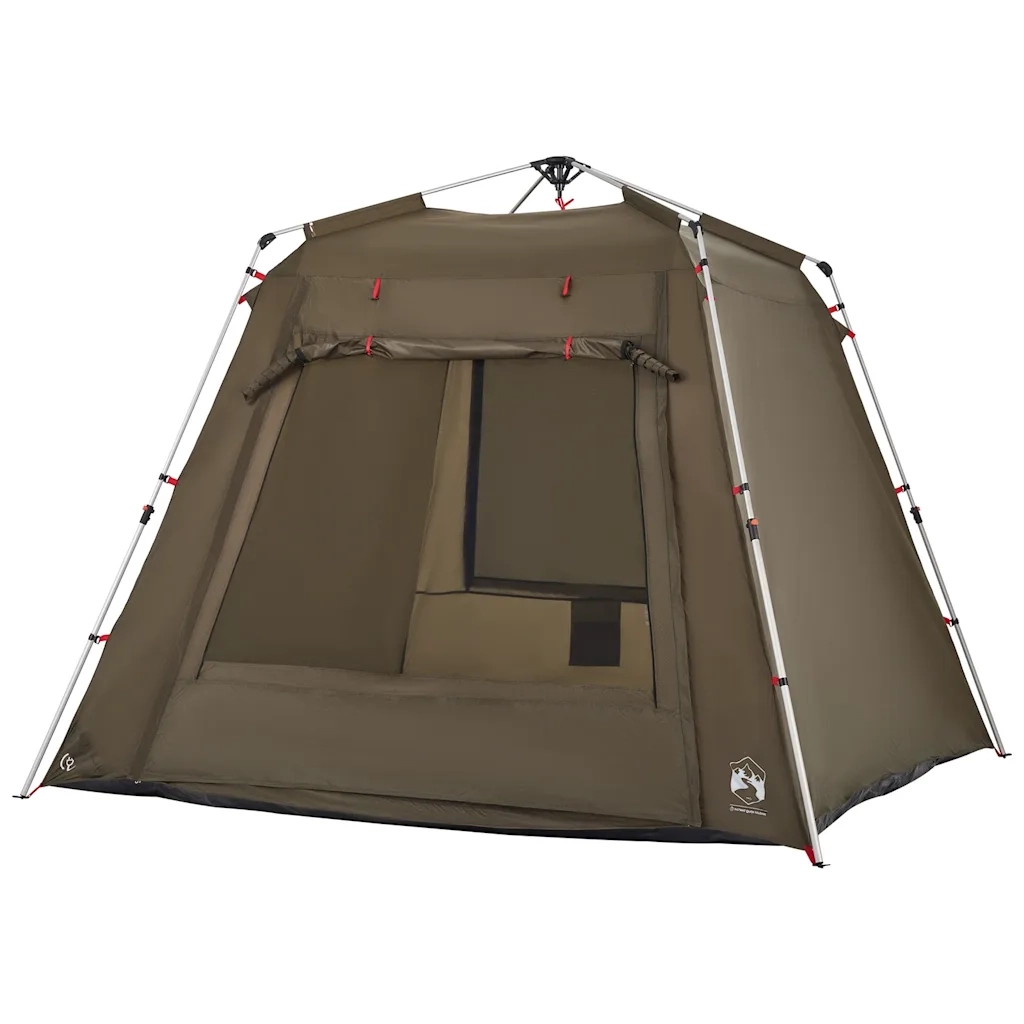 Tenda da Pesca 4 Persone-Tenda da campeggio Verde Oliva a Rilascio Rapido 123817