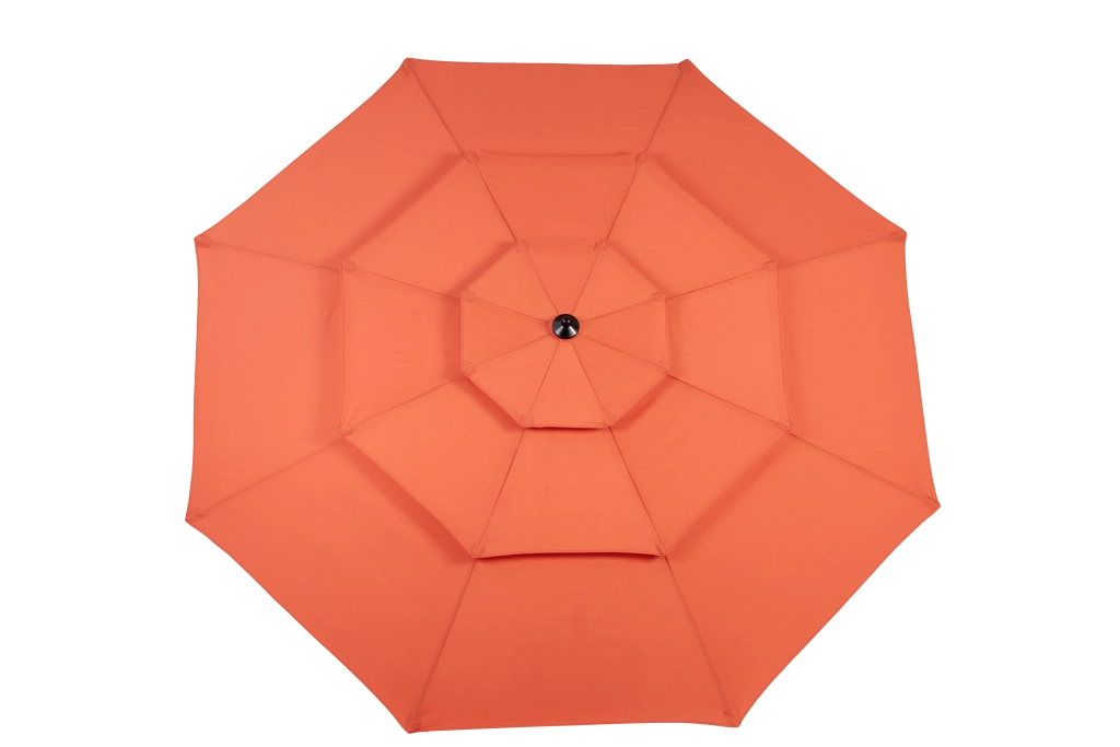 Ombrellone in alluminio a 3 livelli con inclinazione automatica, 3 metri (arancione) (senza base)