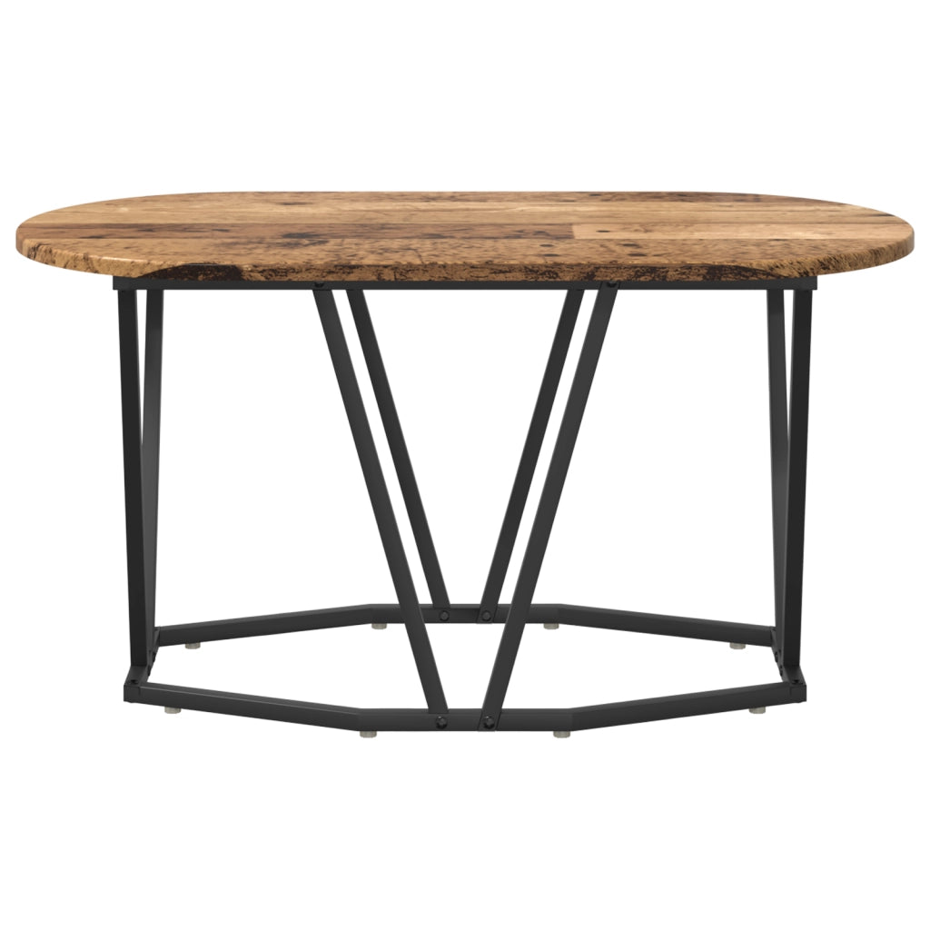 Tavolino da caffÃ¨  in legno riciclato 80x40x40,5 cm in legno ingegnerizzato e metallo