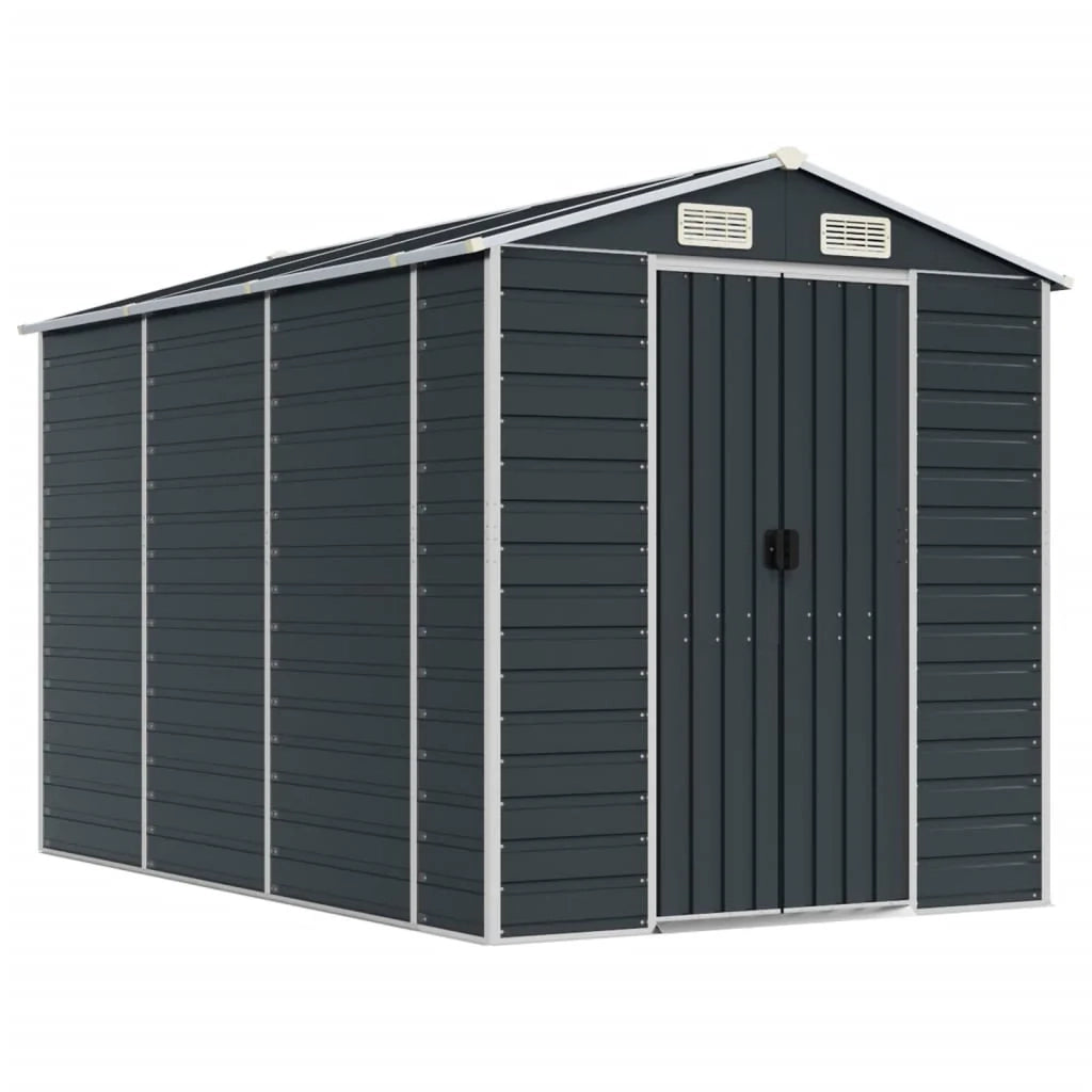 Casetta da giardino cabina ripostiglio casetta da esterno robusta casetta per attrezzi 191 x 300 x 198 cm acciaio zincato antracite 02_0022185