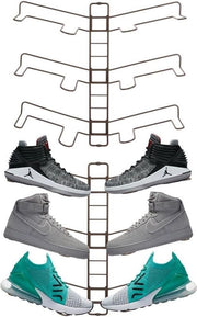 Rack per 3 pair di scarpe - modello a parete - spaziale - scarpe da sport - scarpe da allenamento - bronzo - 2 pezzi
