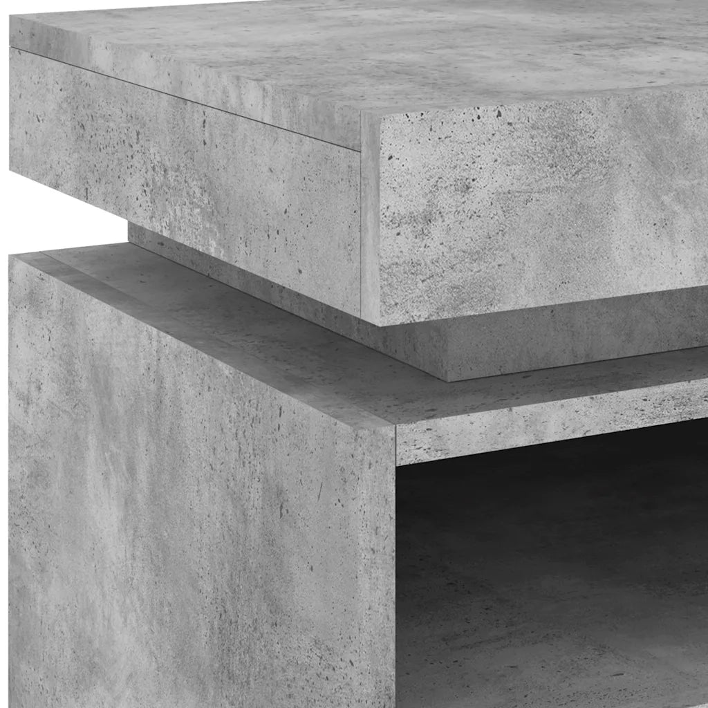 Comodino con Luci LED Grigio Cemento 40x39x48,5 cm 836790