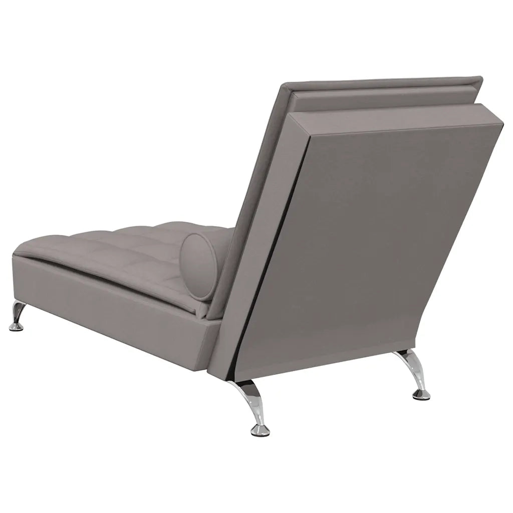 Chaise Longue Massaggi con Capezzale Tortora in Tessuto CFW2637992