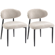 Sedia da pranzo imbottita ¨C Zephmum ¨C Beige, gambe in metallo