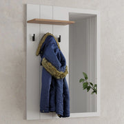 Kaikou, Mobile da Ingresso Specchio Incluso, 77x20x102h cm Bianco