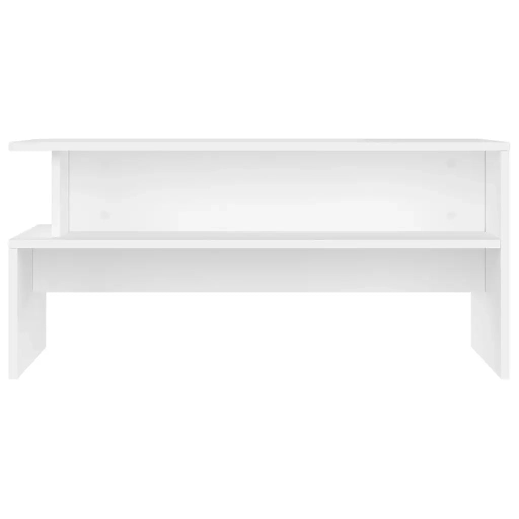 Tavolino da Salotto Bianco 90x55x42,5 cm in Legno Multistrato 834278
