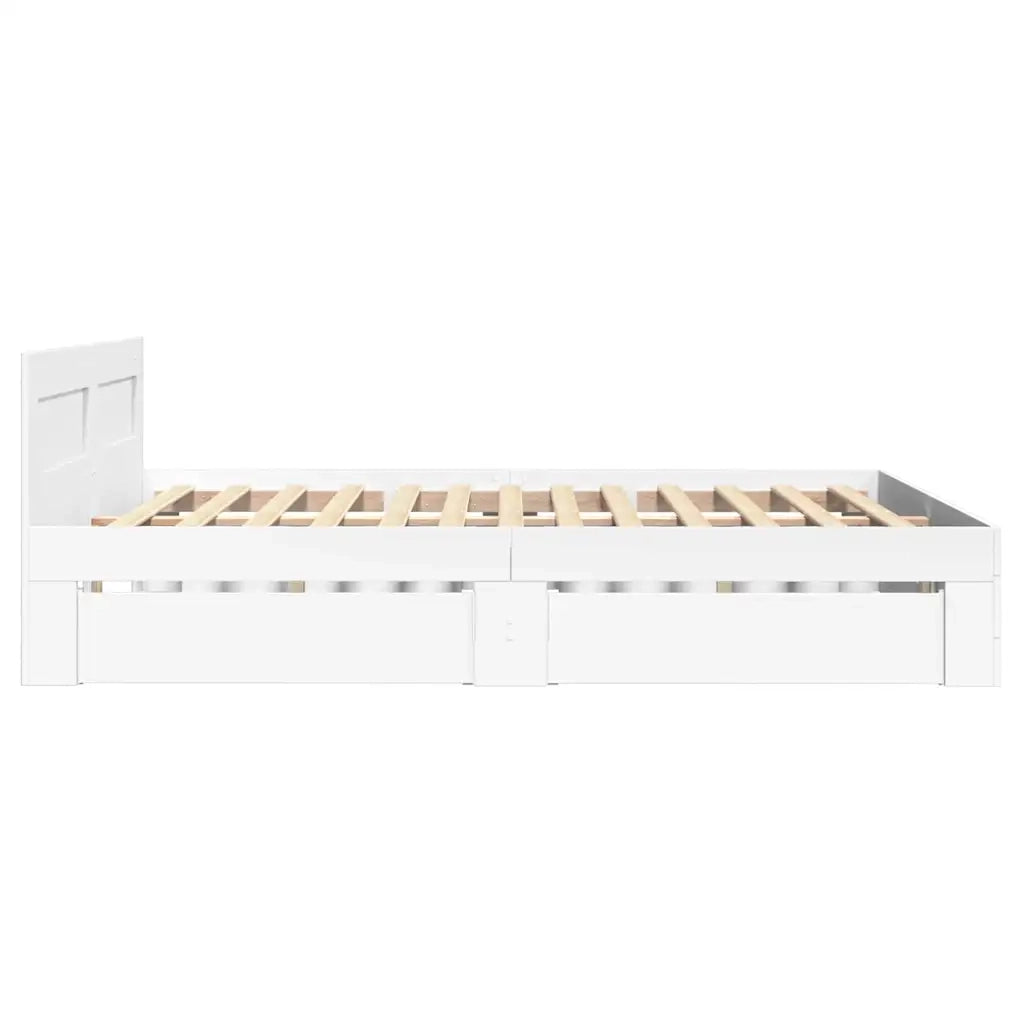 Struttura del letto 2 pcs Bianco 137 x 188 cm Legno multistrato 3402857