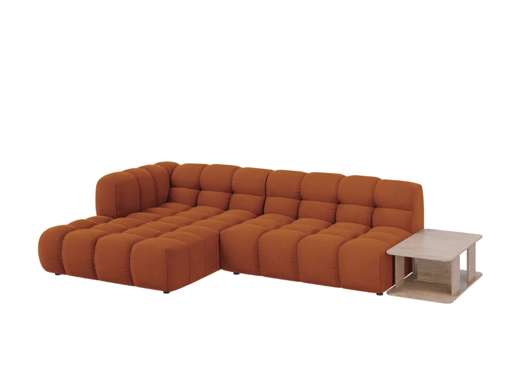 Cosmopolitan Design - Divano angolare modulare sinistro "Sky" 4 posti in velluto terracotta 