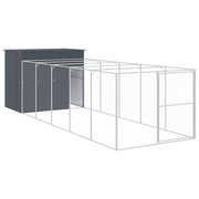 Cuccia per cani con recinto 214 x 661 x 181 cm antracite 02_0043484
