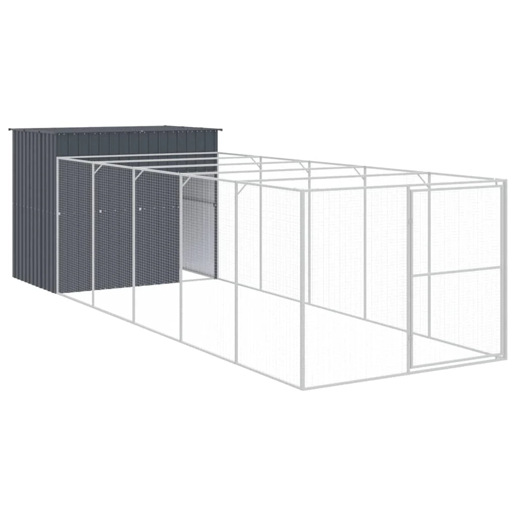 Cuccia per cani con recinto 214 x 661 x 181 cm antracite 02_0043484