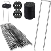 Anker per terra stabile anti-ossidazione in acciaio (50 pezzi) per telo onda erbicida - tenda e recinzione - 150 mm lungo 40 mm largo Ø 4 mm