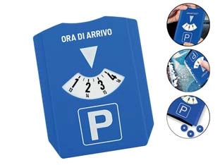 RASCHIETTO GHIACCIO CON DISCO ORARIO INTEGRATO- - cm.15,4x12,4x8h. - 5 pezzi XTRA