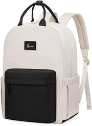 Borsa da Spalla per Laptop, 15.6 Pollici Borsa da Scuola per Ragazze, Borsa da Città, Borsa da Viaggio, Borsa da Scuola per Donne, Borsa da Spalla Wasserdichta, Beige Nero