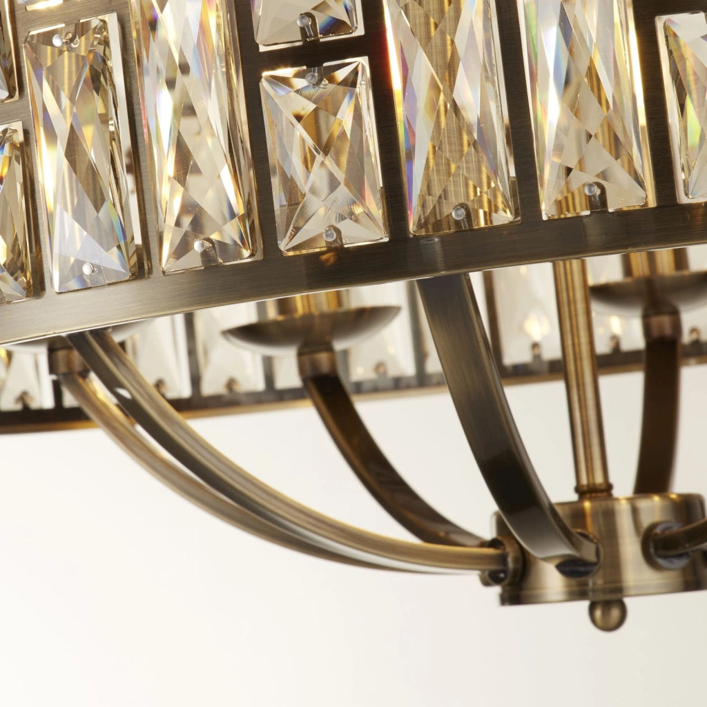 Lampada a sospensione Bijou da 8 litri - metallo in ottone anticato e bicchiere di champagne