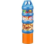 Contenitore a Twist Lock per Snack - Contenitori Stivellabili - Per Viaggi - Formula Contenitore da Viaggio - Latte - Poeder di Proteine - Snack - Articoli da Viaggio - Senza BPA - Blu - 32 oz