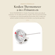 Termometro per cucina meccanico - Termometro digitale per cucina - Termometro in acciaio inossidabile - Termometro per liquidi - Intervallo di temperatura 50℃ a 300℃ - Display grande - Termometro per liquidi per cucina