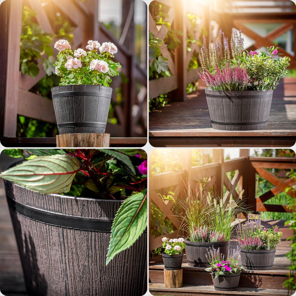 Vaso da fiori KADAX per giardino, vaso per fiori da terrazzo, copertura per fiori, vaso rotondo 23 cm