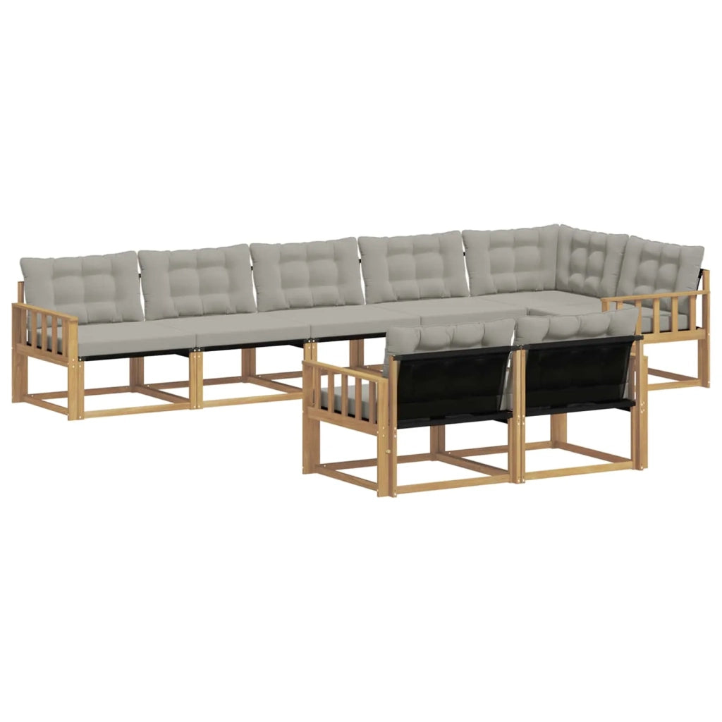 Set di divani da esterno 8 pcs Bianco e Grigio Chiaro 3388801