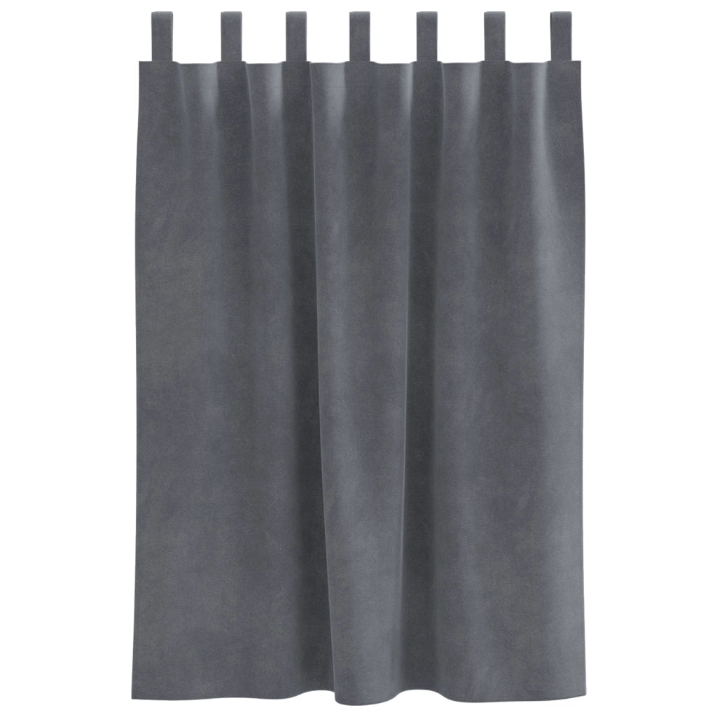 Tende oscuranti  con anelli per appenderle 2 pezzi in velluto grigio chiaro super