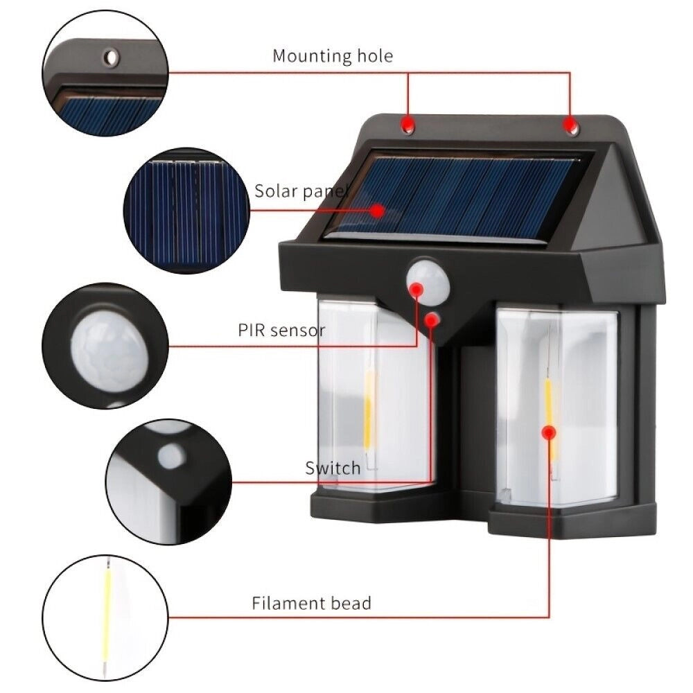 4PZ Lampada luce faretto solare faro esterno sensore movimento luce calda CL-228