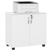 Mobile Ufficio bianco con serratura e chiavi 2 ante mdf 80x40 h80 cm moderno