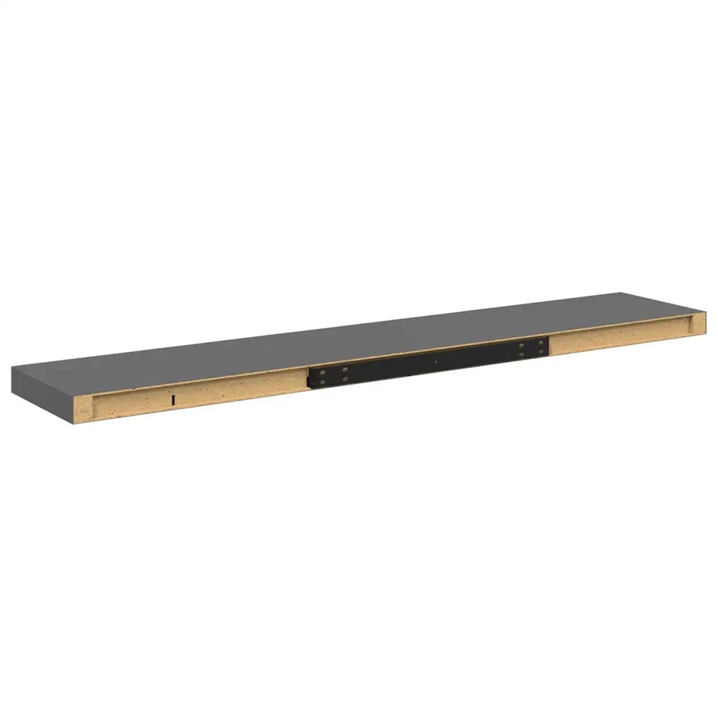 Scaffali a Parete 2 pz Grigio Lucido 120x23,5x3,8 cm in MDF 323800