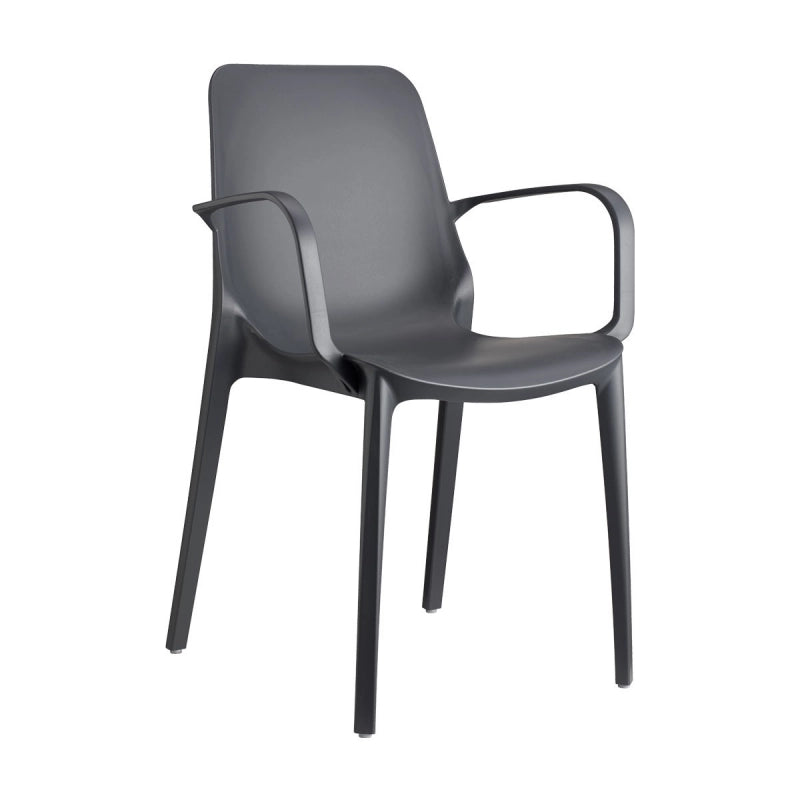 SET 4 SEDIE GINEVRA TECNOPOLIMERO CON BRACCIOLI SCAB DESIGN - Antracite 81