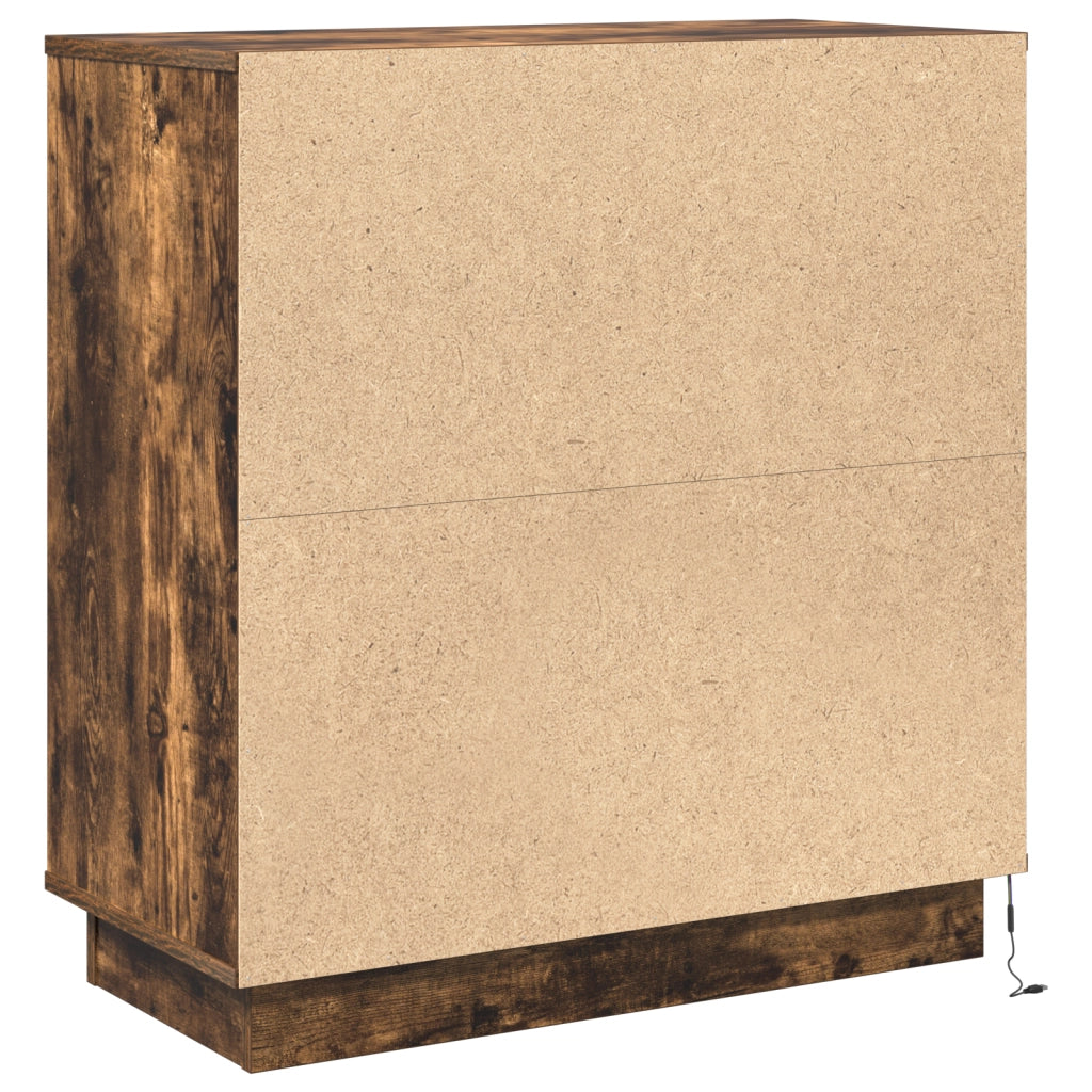 Comodino con LED Rovere affumicato 71x34.5x75 cm Legno ingegnerizzato