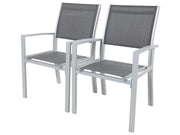 Poltrona da giardino "Tropic" in alluminio/textilene - Phoenix - Grigio scuro - Set da 2