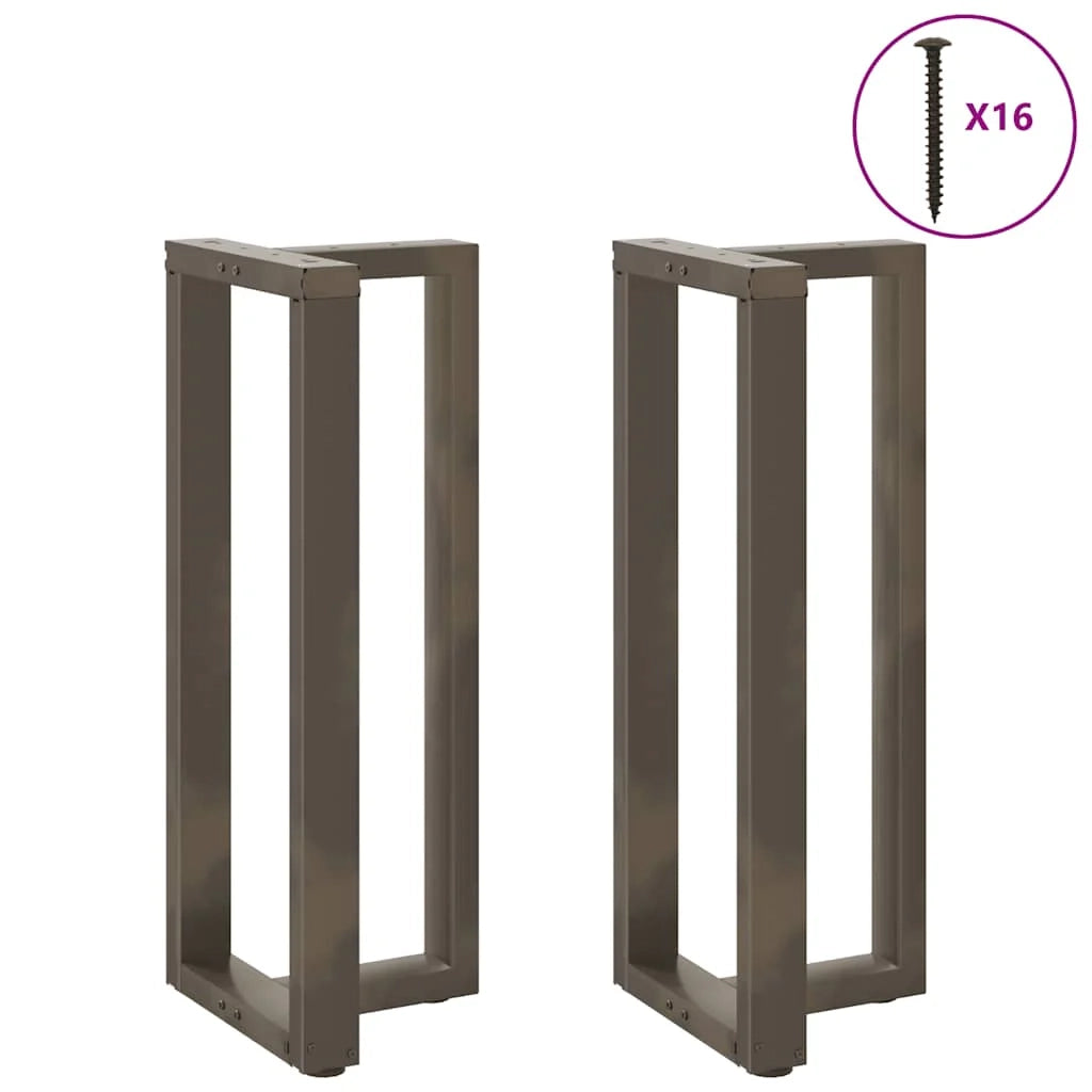 Set di 2 gambe per tavolo da bar a forma di T con piedini regolabili 50 x 35 x 100 cm acciaio nero 02_0057353