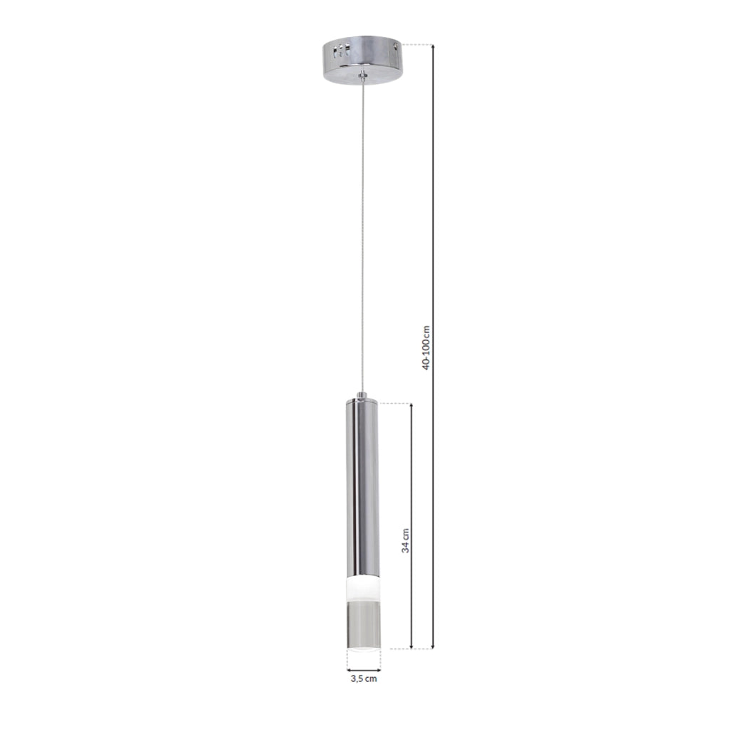 Lampada sospensione LED Milagro ICE ML321 cromo 5W