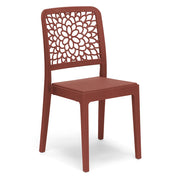 Sedia in polipropilene TICHE, impilabile, resistente ai raggi UV, design moderno, ideale per sala da pranzo, cucina, sala d’attesa, bar, ristoranti o giardino, colore Mattone