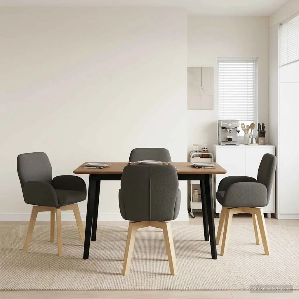 Sedie da pranzo girevoli 4 pcs Bouclé Grigio Scuro 3428286