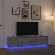 Mobile Porta TV con Luci LED Grigio Cemento 193,5x41x50 cm 3328438