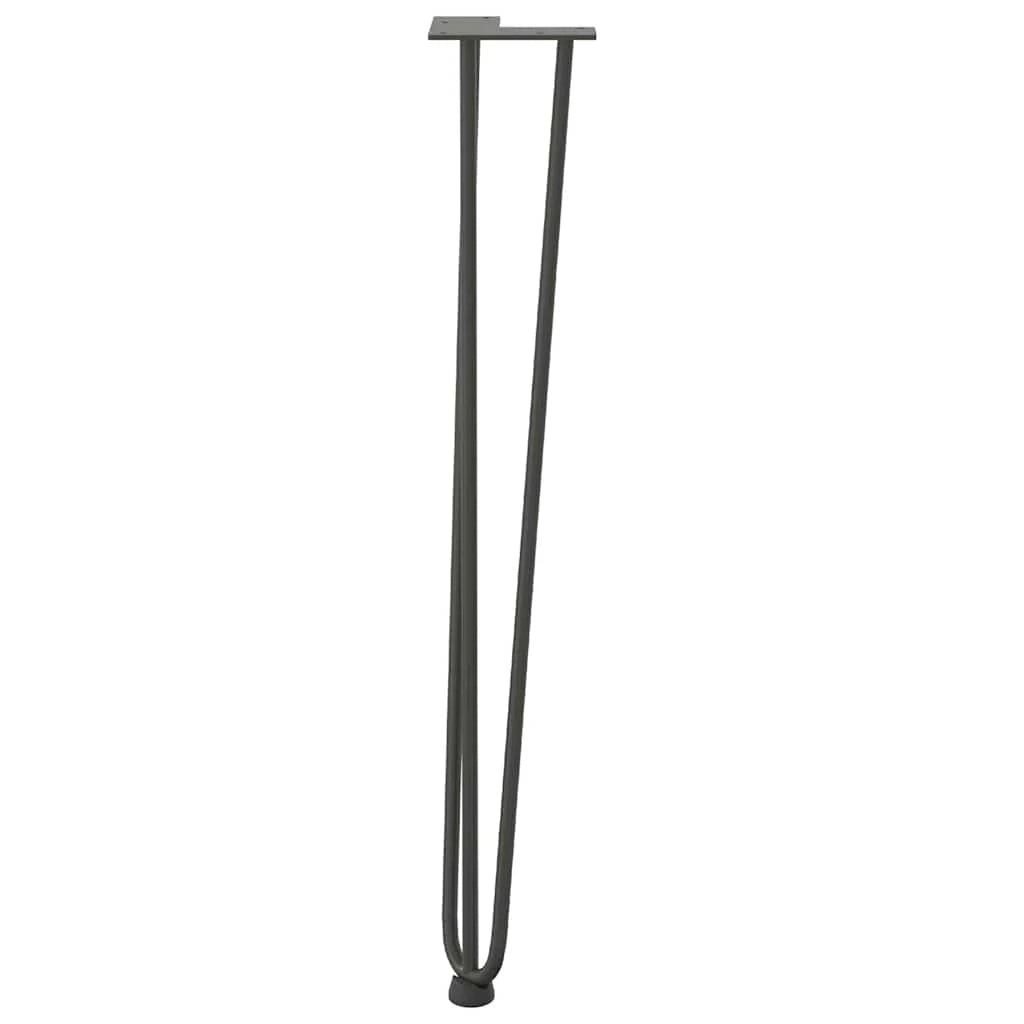 Set di 4 gambe a forcina per tavolo consolle da 72 cm design moderno finitura opaca acciaio massiccio antracite 02_0056745