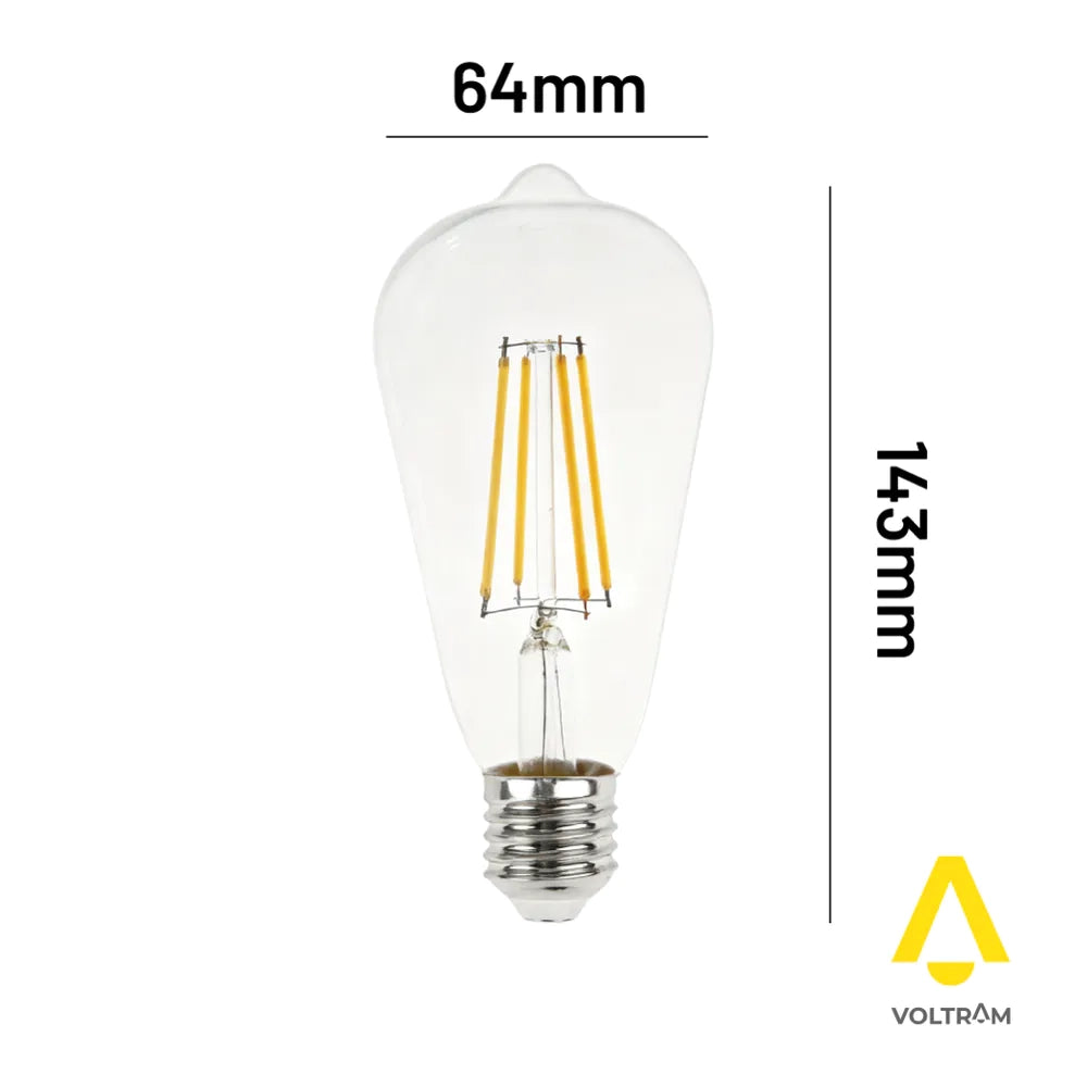 Lampadina LED E27 4W ST64 300LM bianco caldo 2700K