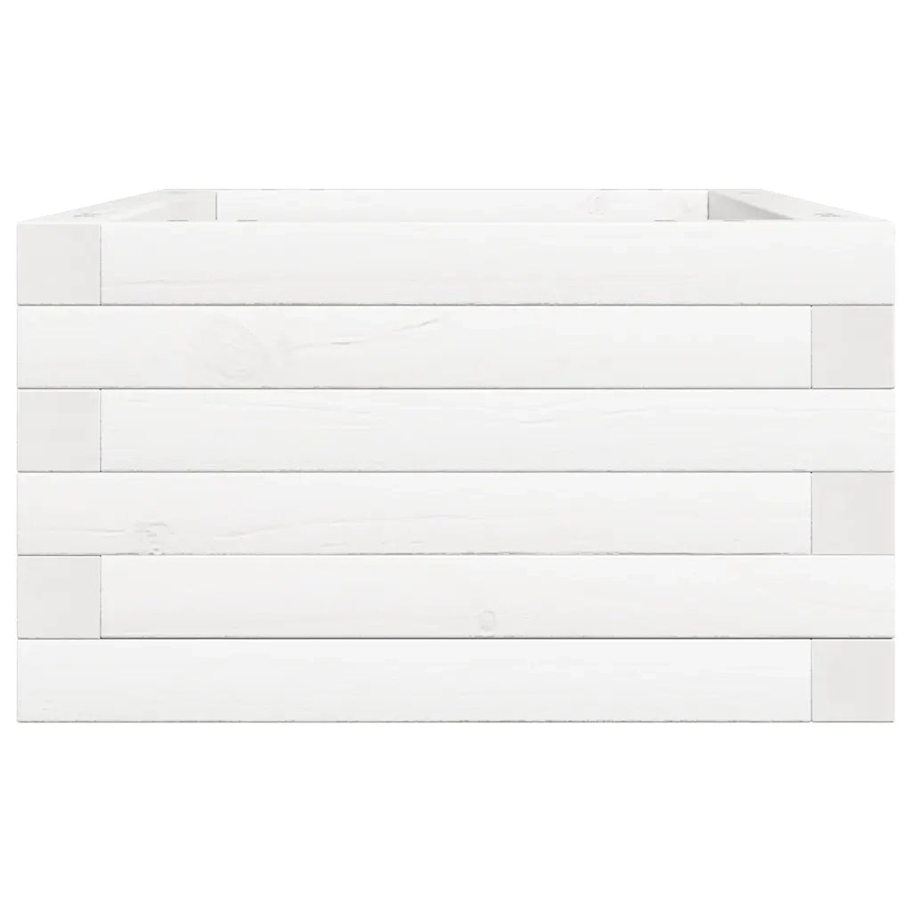 Fioriera | Cassetta per fiori | Vaso da Giardino Bianca 70x40x23 cm Legno Massello di Pino