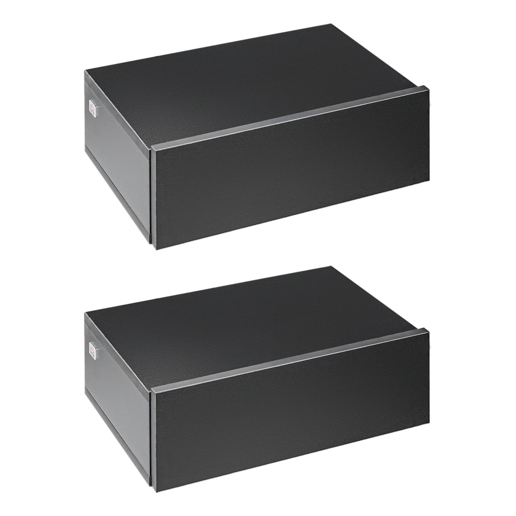 Set di 2 Tavolini da Notte a Parete con Cassetto Moderno ¨C zephmum ¨C 40x30x15 cm Nero