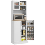 Armadio Cucina con Ripiani Aperti e Portaspezie ¨C Zephmum ¨C 60x35x169 cm Bianco