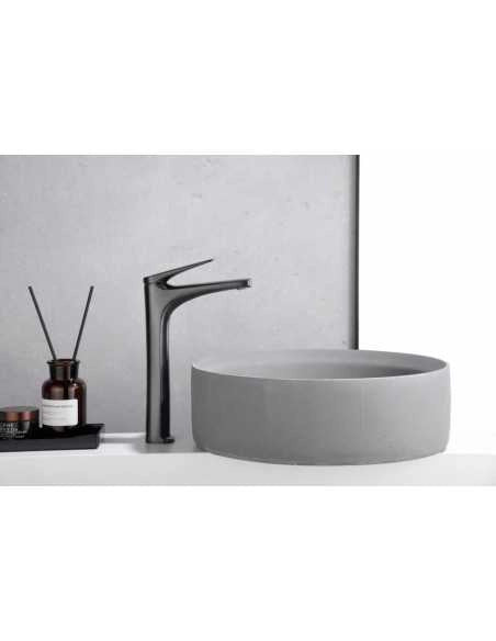 IMEX Miscelatore monocomando alto per lavabo in ottone con finitura black gun metal cartuccia ceramica Ø28 mm set 2 flessibili 3-8 inclusi altezza 288 mm canna 175 mm – Modello BDD055-3BGM